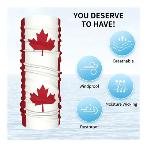 कस्टम कनाडा का झंडा शीतकालीन हेडबैंड गर्दन गरम पुरुष महिला स्की साइकलिंग ट्यूब स्कार्फ देशभक्ति चेहरा बंदना गैटर 6 best sales gaiters - №3