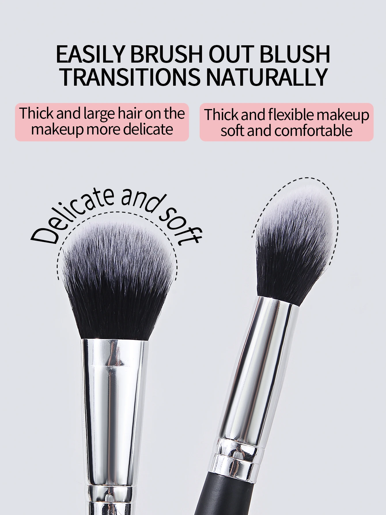 Multifunções pincel de maquiagem facial profissional, ferramentas de maquiagem com fibra macia, fácil transporte, pincel Foundation, escova para viagem