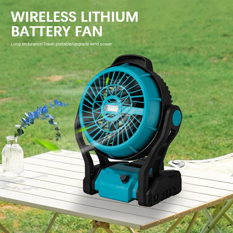 Electric Goddess Outdoors Strong Wind Force Wireless Binding 2ND Gear Wireless Lithium Battery Fan For 18V Makita Battery
