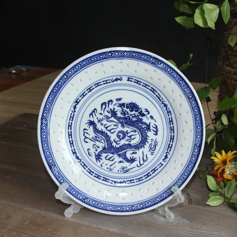 Jingdezhen Blue and White Porcelain Ceramic Ramen Bowl Dinner Plate Vintage Chinese Underglaze Tableware Kitchen Accessories