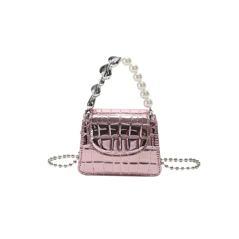 

2025 New Small Square Bag Single Shoulder Crossbody Small Bag Silver Indentation Xiakou Red Envelope Fashion Chain Mini