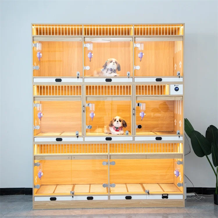 2023 Hot Sale Luxury Dog House Display Small Animal Luxury Wood Cage for Pet Store Hotel Made of Steel and wood Kennel/Crate