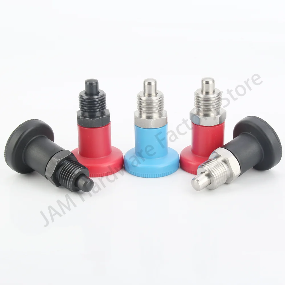 

Sefl-Locking/Return Type index plunger m12 Spring plungers Plastic Knob Spring Lock Pin Fine Thread Knob Plunger