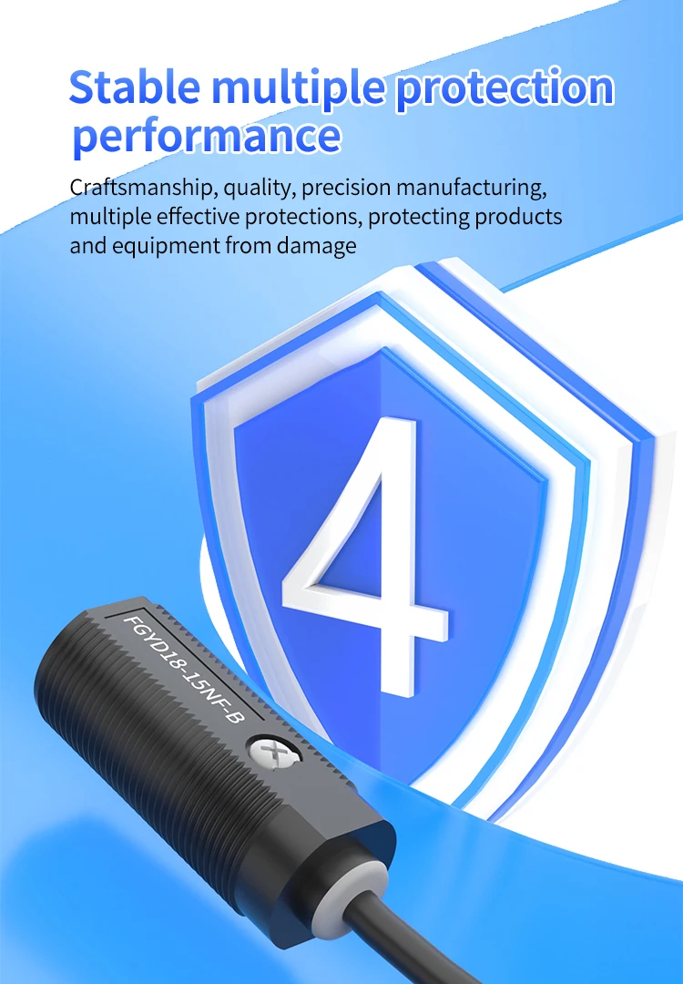 FUWEI FGYD18-15PF-B Kreisförmiger fotoelektrischer Sensor Hintergrundunterdrückungssensor Rot Diffuse Reflexion Induktionshintergrund – Detail 3