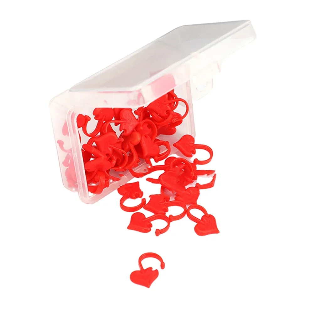 Plastic Knitting Tools Locking Stitch Markers Crochet Latch Knitting Tools Needle Clip Hook Red Heart Socks Shaped