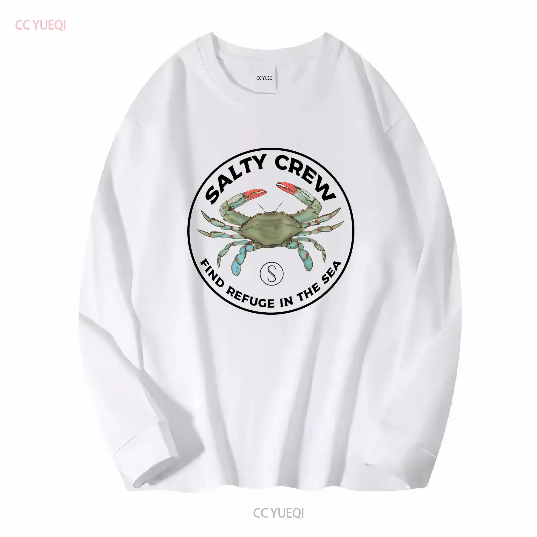 Salty Crew Blue Crabber Premium SS T Shirt long or short sleeves vintage Washed graphic Comfortable Unisex streetwear Stretched
