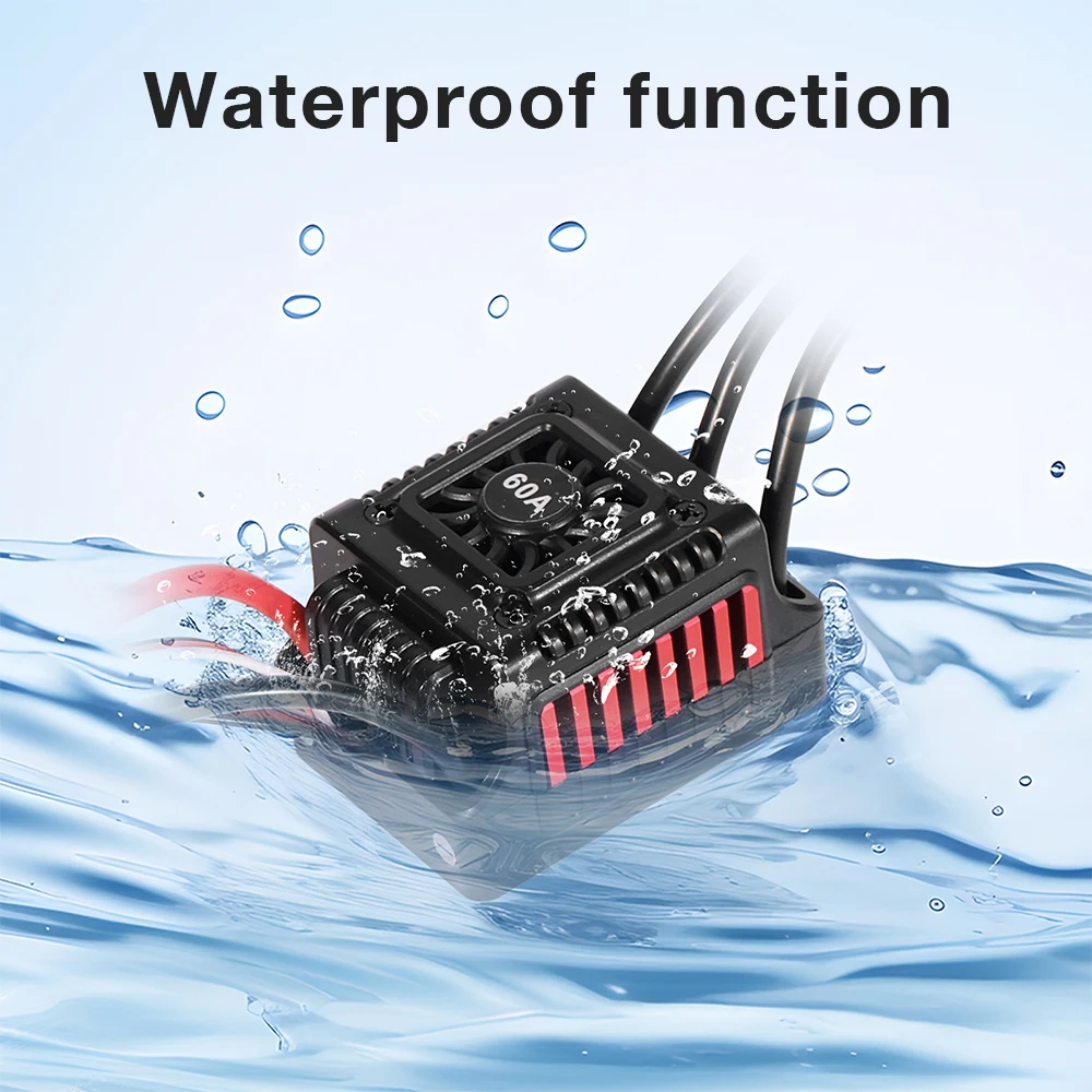 45A 60A RC ESC Waterdicht Sensorloos Borstelloos 2-3S 5.8VBorstelloze ESC met XT60/T-stekker voor RC Cars Truck Programma Kaartcontrole