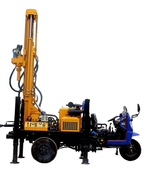 عجلة نوع آلة حفر الآبار 200 متر عمق آبار المياه تلاعب محرك الديزل مضخة طاقة الهواء المحرك الأساسية جهاز حفر الألغام بيع