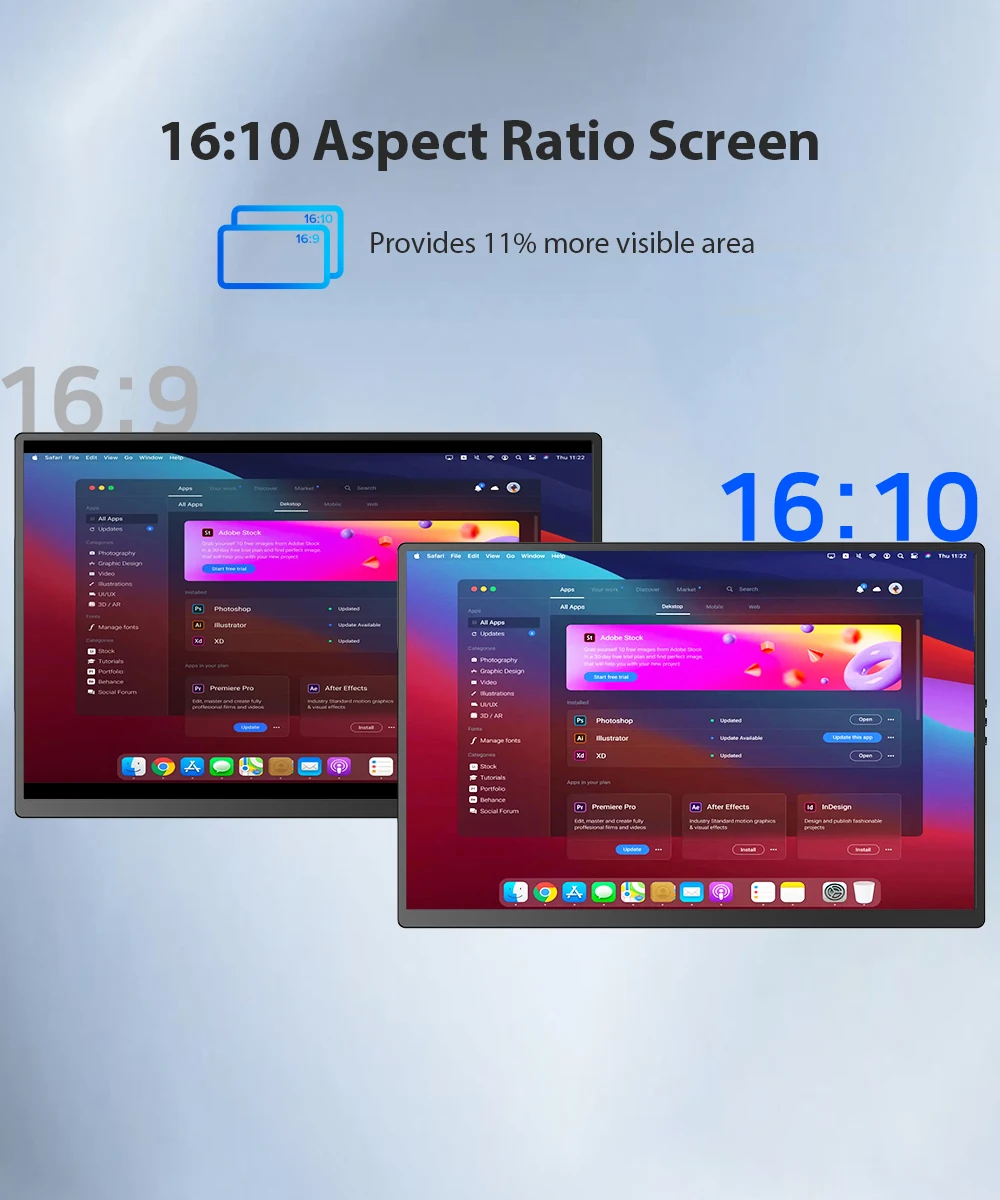 EVICIV 2K Laptop Screen Extender 14" QHD 1440P Portable Triple Monitor with 180° Automatic Rotation for Wins Mac Dex Chrome Work