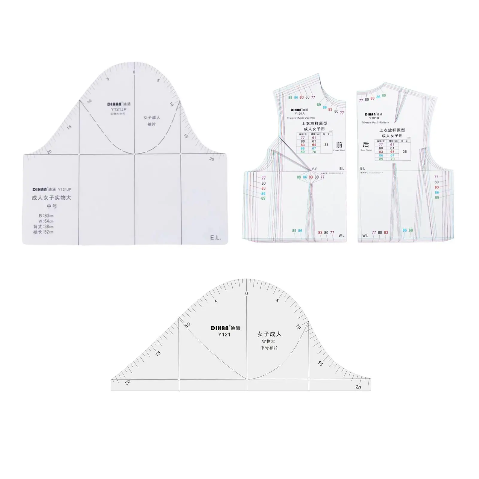 1:1 Fashion Design Ruler Transparent Drafting Drawing Templete Measure Ruler