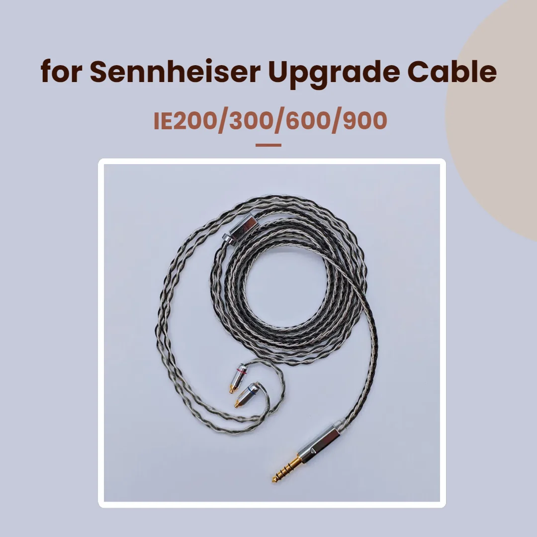 

8-cores OCC Plated Balanced Cable Upgrade for Sennheiser IE200/300/600/900 4.4/2.5mm Earphone Cable with mic