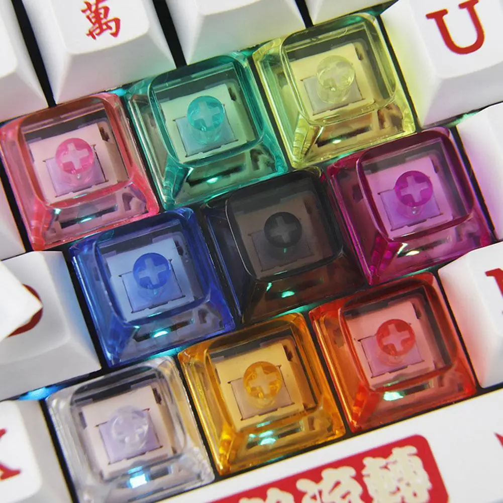 XDA2 Keycaps PC Colorful Transparent Mechanical Keyboard Caps Blank Customized Gamer Crystal Keycaps For Mx Switches