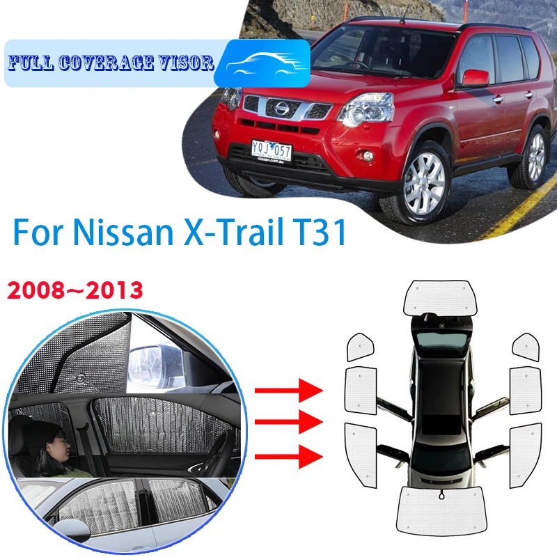 Car Full Coverages Sunshades For Nissan X-Trail T31 2008 2009 2010 2011 2012 Anti-UV Sunscreen Window Sunshade Auto Accessories