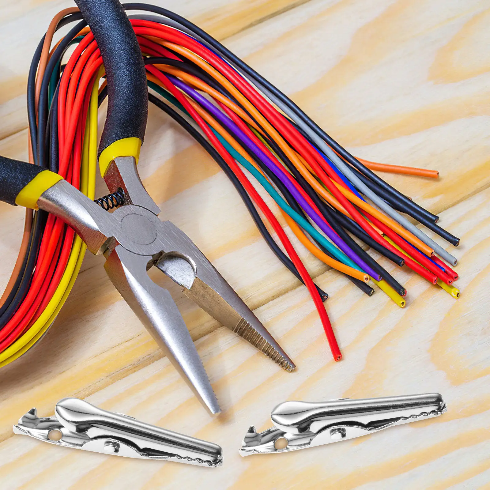 40Pcs Metal Alligator Clips Electrical Test Clamps 35Mm Crocodile Clamps for Wires Soldering Gluing DIY Electronics Repair