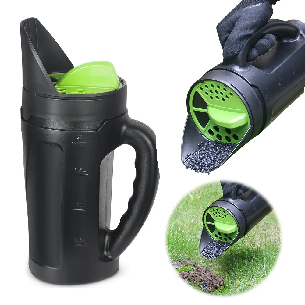 

Handheld Seed Spreader Hand Spreader Shaker Adjustable Opening Sizes Lawn Fertilizer Spreader Up To 80 Oz for Salt Ice Melt