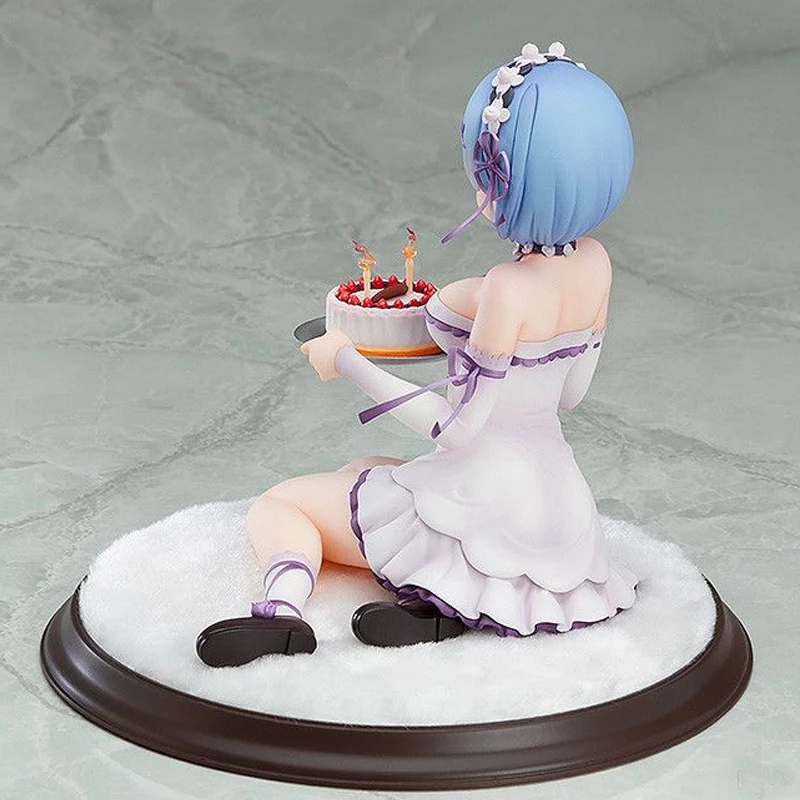 異世界生活のファンのための13cmレム誕生日ケーキバージョンアニメフィギュアコレクタブルモデルオーナメントアクションフィギュア玩具