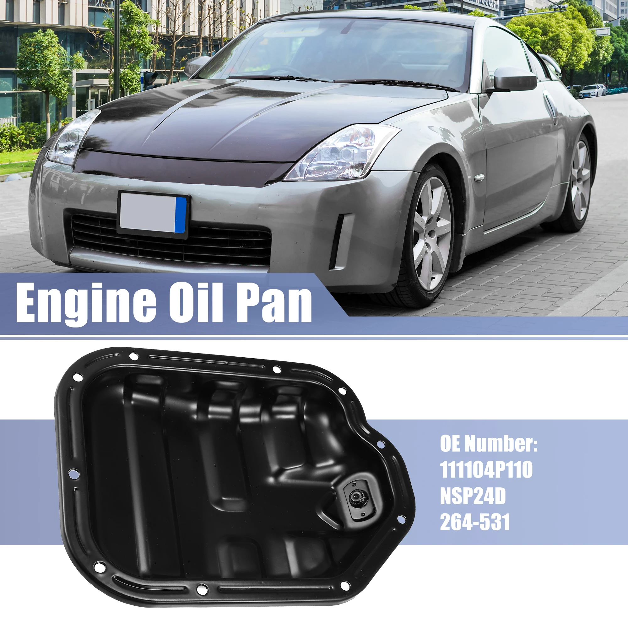 X Autohaux Engine Transmission Oil Pan 111104P110 For Infiniti G35 2003-2007 For Infiniti M35 2006-2008 For Nissan 350Z 03-07