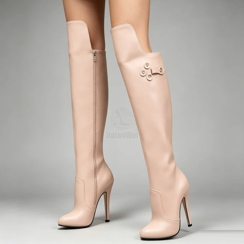 

5 Inch High Heel Stretch Sexy Pinup Vintage Fetish Unisex Drag Queen Knee High Boots