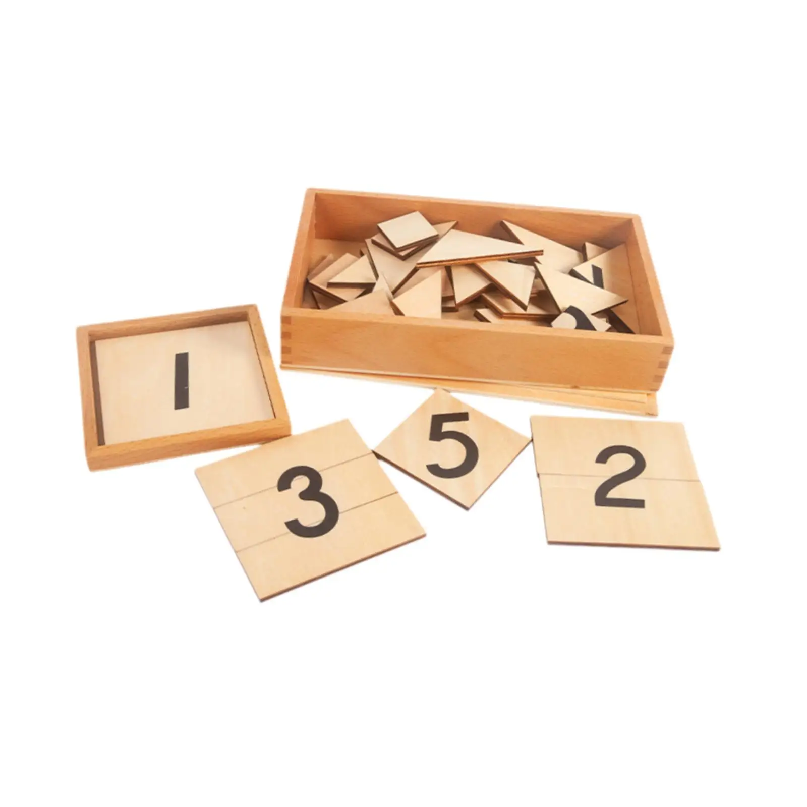 Wooden Numeral Cards Fine Motor Skill Shape Matching Development Math Puzzle for Preschool Kids Travel Boy Girl Party Favor