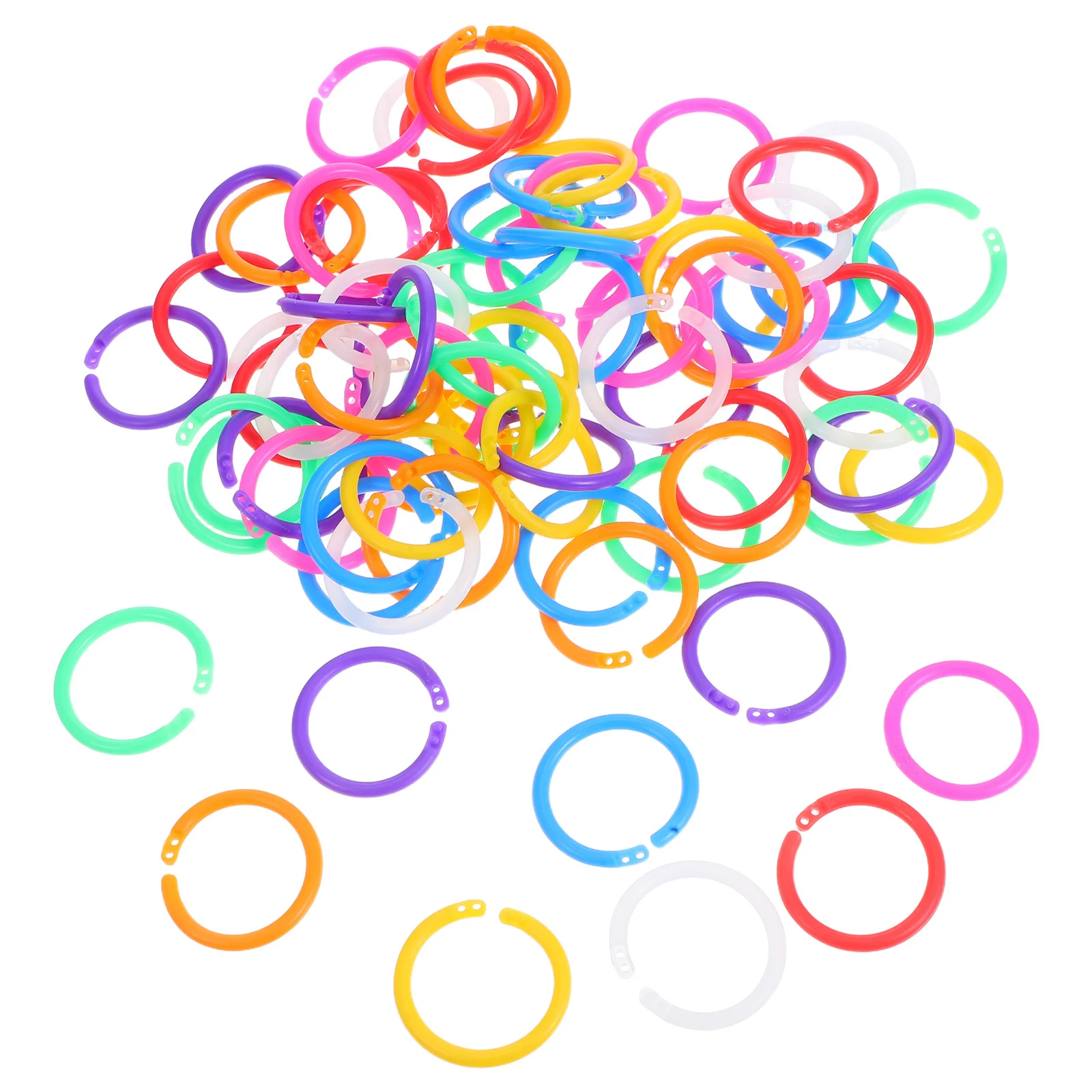 80Pcs Multi-Color Plastic Binder Rings Circular Loose Leaf Rings Mini Book Clips for Paper Crafting Flash Cards Scrapbooks