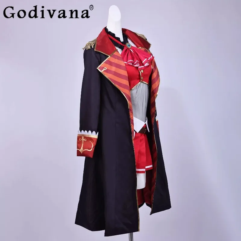 コスプレ衣装フルセット制服アニメ女性 VTuber ホロライブ Houshou マリンスカートスーツ女の子キャプテンコスプレ衣装