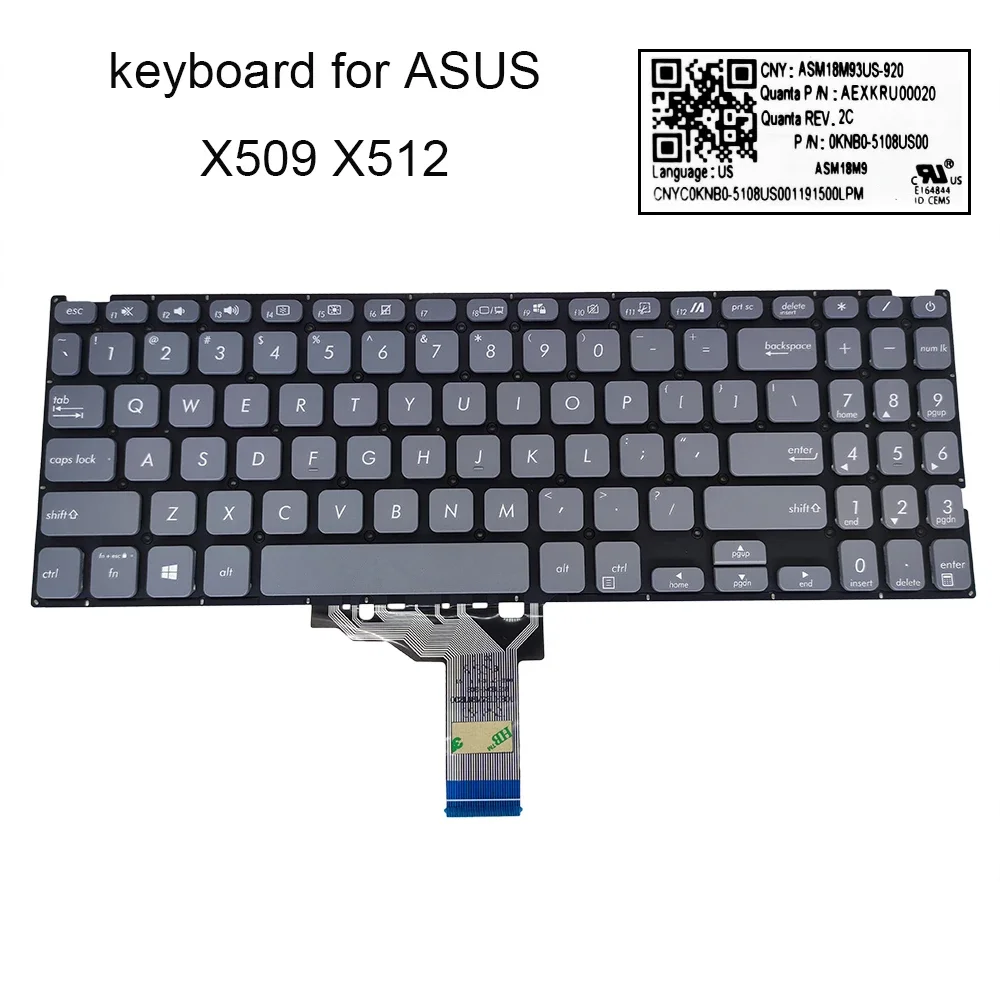 X509 X512 US ES Spanish Keyboard For Asus VivoBook M509 X515 F515 X509U X509FA X509DA X509BA X515DA Spain Latin 0KNB0-5108US00