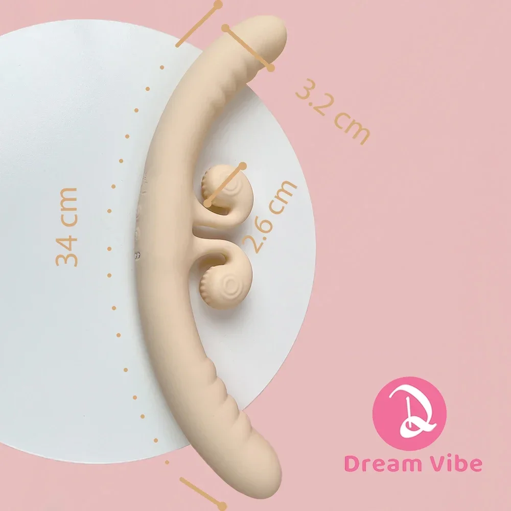 Double Dildo Vibrator 10 Vibration Modes Anal Massager For Women_voghion.com