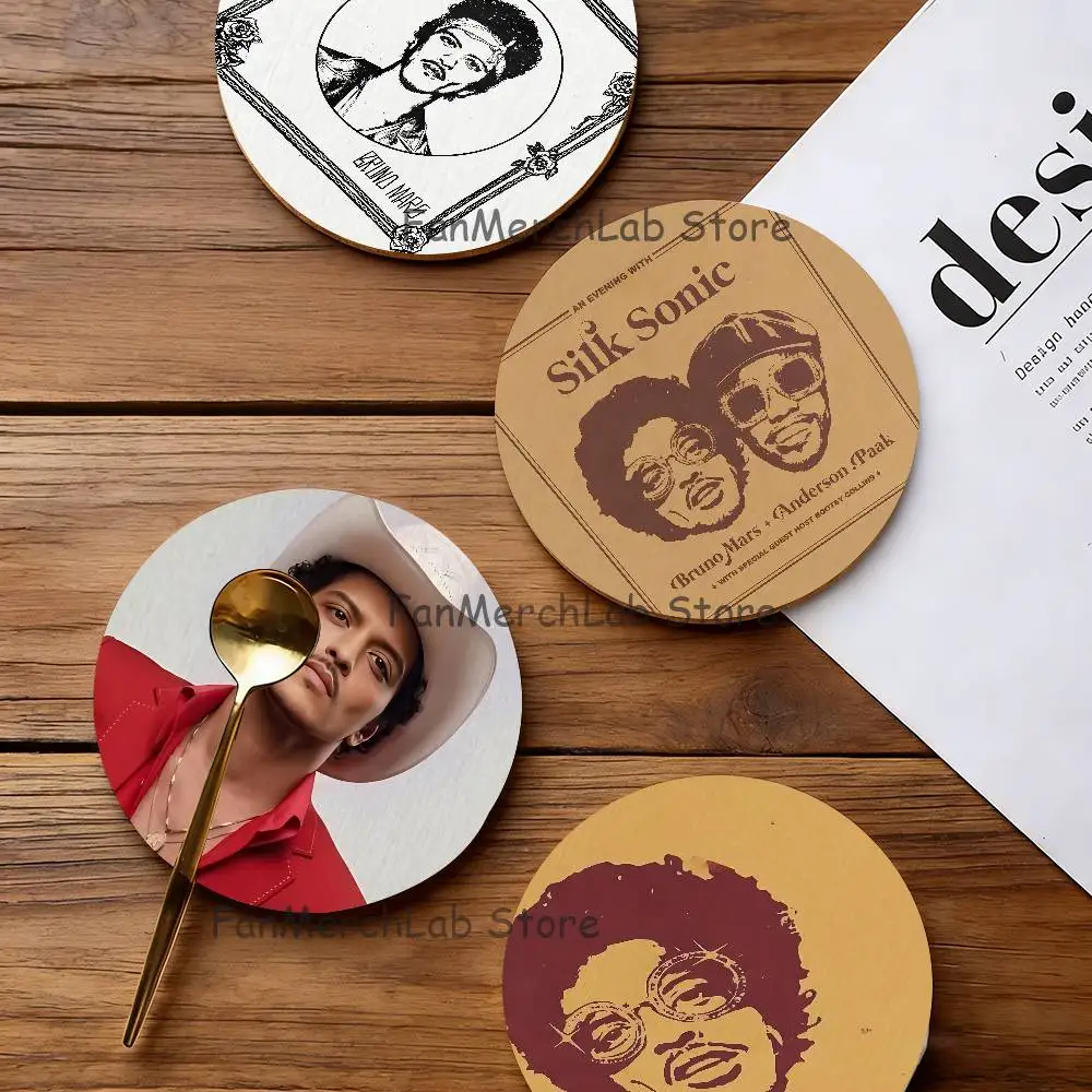 

Singer B-Bruno M-Mars Coaster Wooden Drink Tray Suitable for Restaurants and Coffee Shops Easy To Wash and Clean