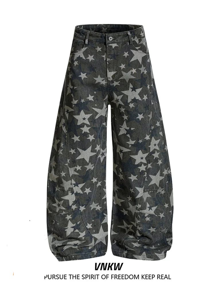 

Retro American Camouflage Jeans Loose Straight Leg Casual Trousers for Men And Women Hip Hop High Street Sle Workwear