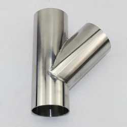 OD57mm-102mm 304 Stainless Steel 45 degree tee mm Stainless Steel  Bevel 2 mm thick tube