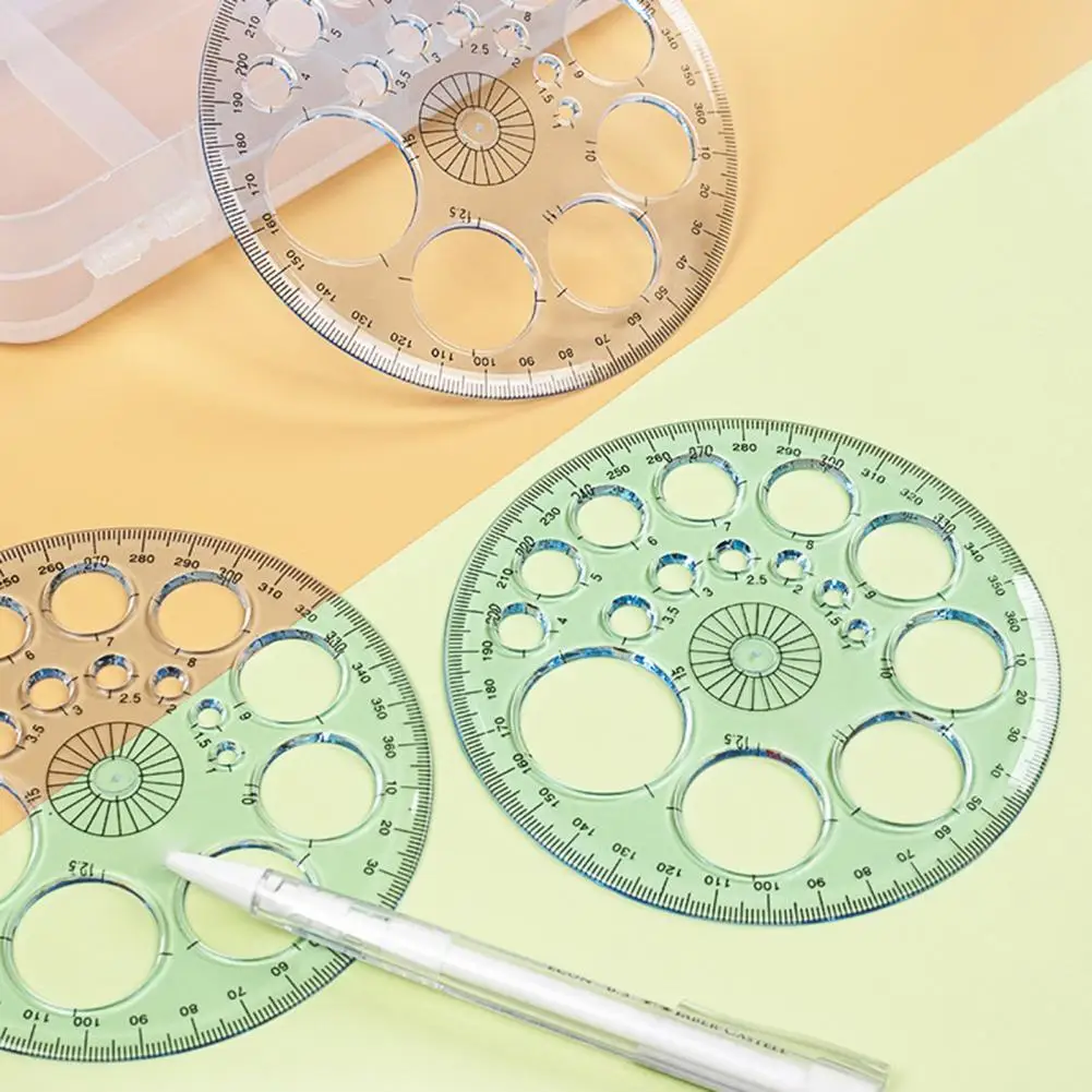 Blue  Useful Small Circles Circular Protractor Plastic Circular Protractor Good Grip   for Study