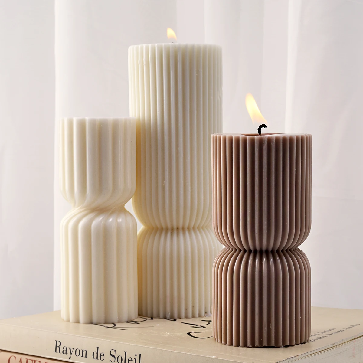 Şerit Kokulu Mum Kalıp DIY Basit Geometrik Silindirik Alçı Çimento silikon kalıp 3D Zanaat Hediye Ev Dekorasyon Malzemeleri