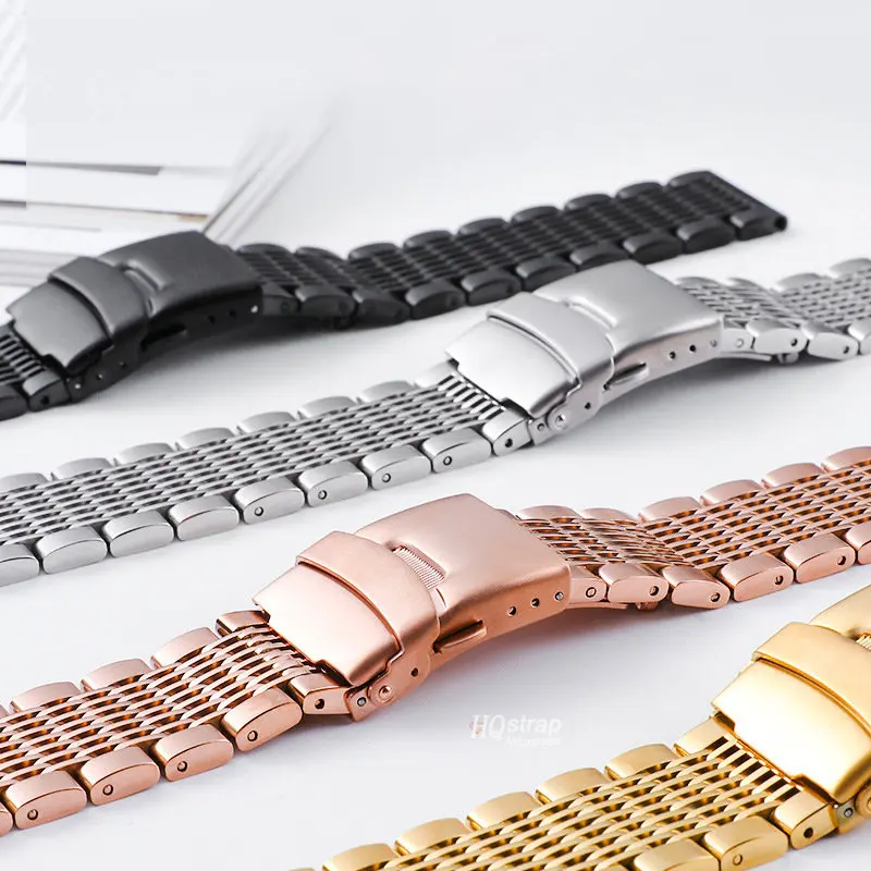 Massives Metallband 18mm 20mm 22mm 24mm Edelstahl armband Universal armband für Samsung Uhr 4/5/3 Gürtel für Seiko Armband – Detail 1