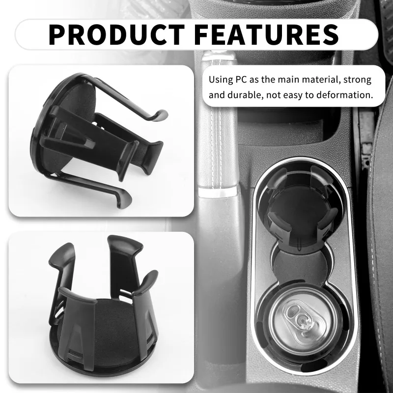 1/2pcs Car Black Cup Holder Ashtray Aromatherapy Purifier Coffee Cup Beverage Milk Tea Cup Ice Cup Holder