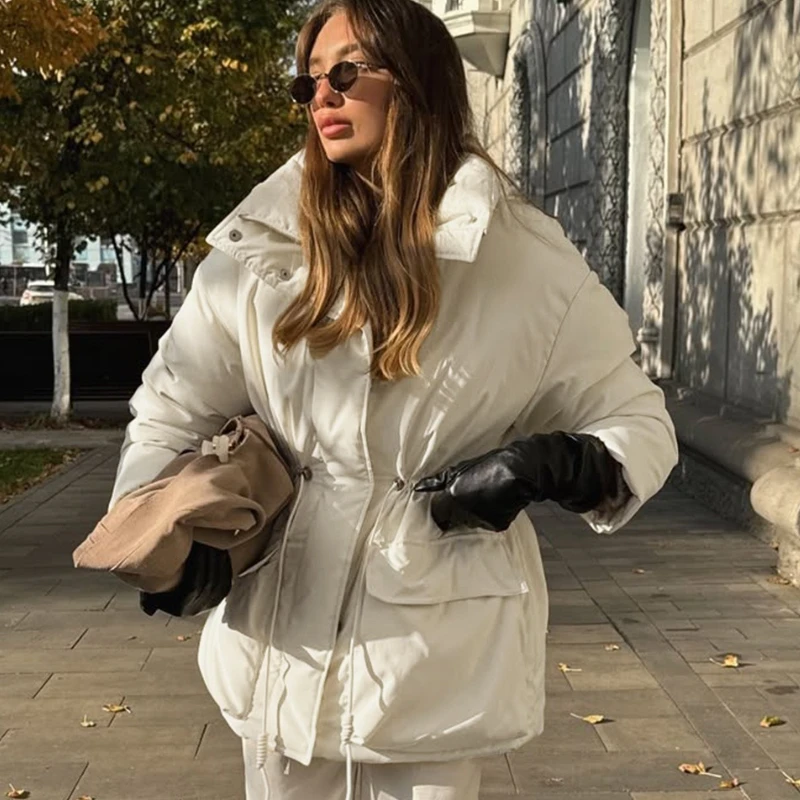 

Tornova теплая тонкая хлопковая куртка для женщин, хлопковая стеганая куртка с завязками на талии, модная одежда, новинка 202, осень-зима