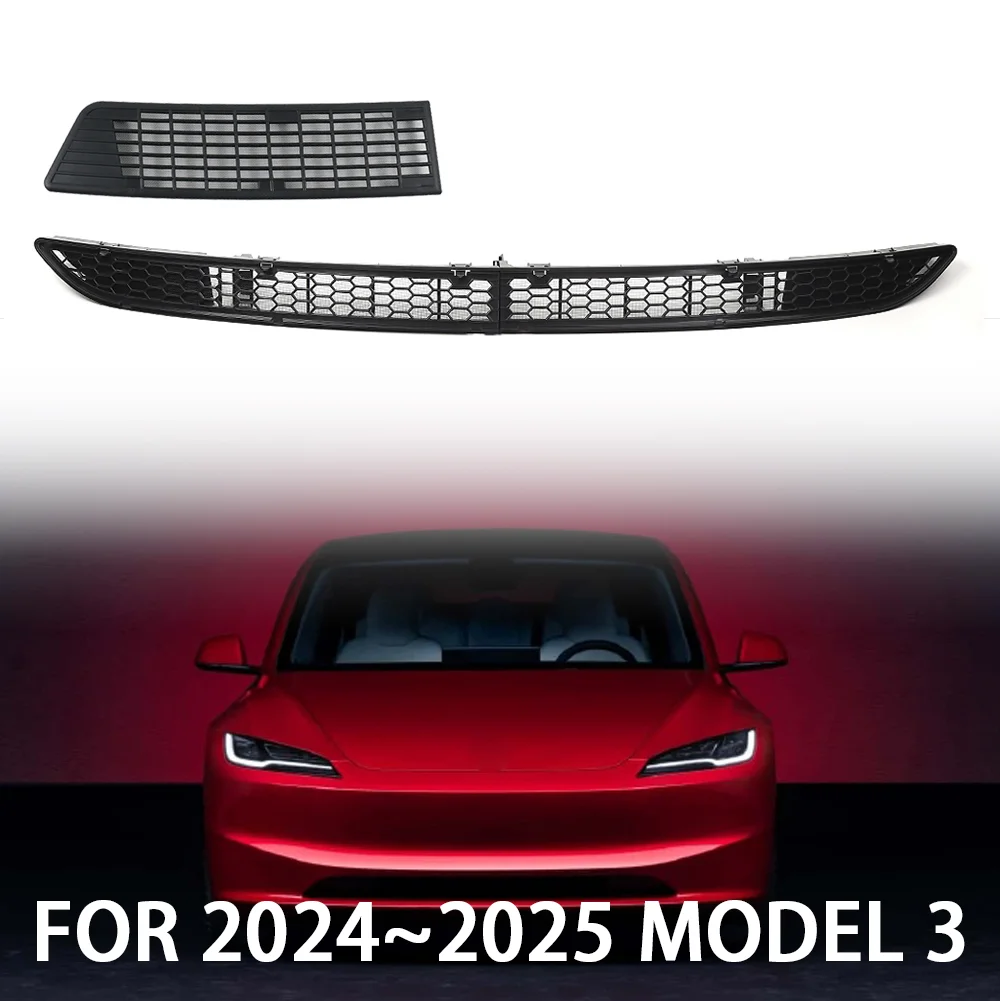 

For Tesla Model 3 Highland 2024 Lower Bumper Anti Insect Net Anti Dust Proof Inner Vent Grille Cover Insect-proof Front Cover