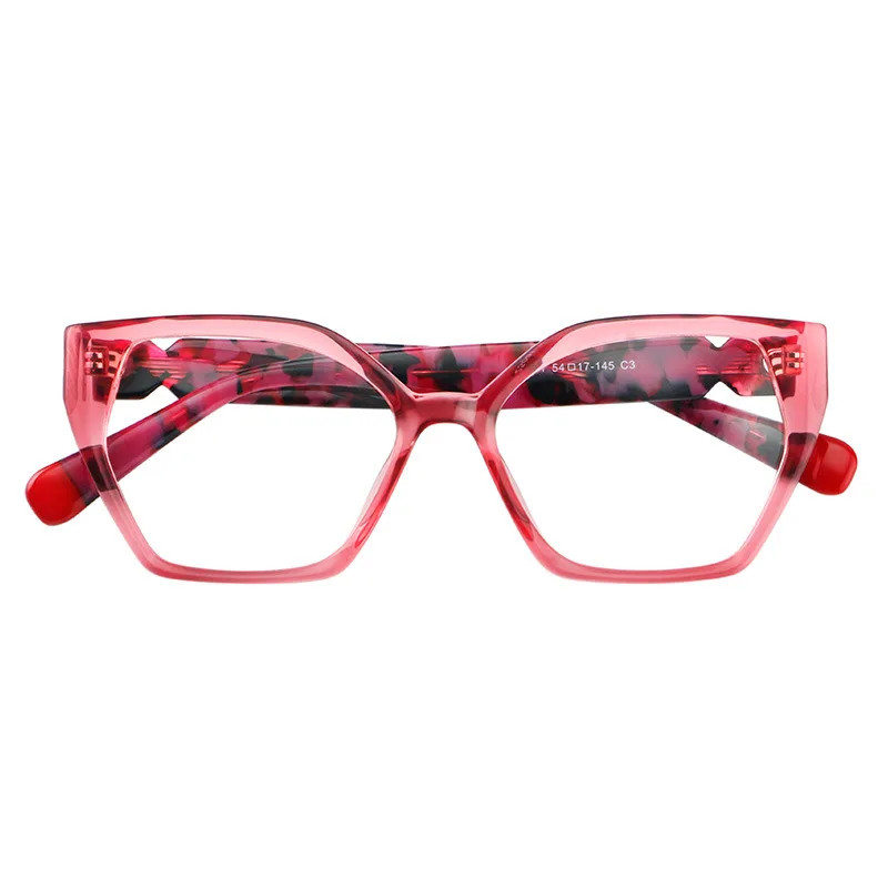 Gafas de ojo de gato elegantes para mujer, anteojos de lectura elegantes, montura personalizable, rojo, Morado, rosa, marrón