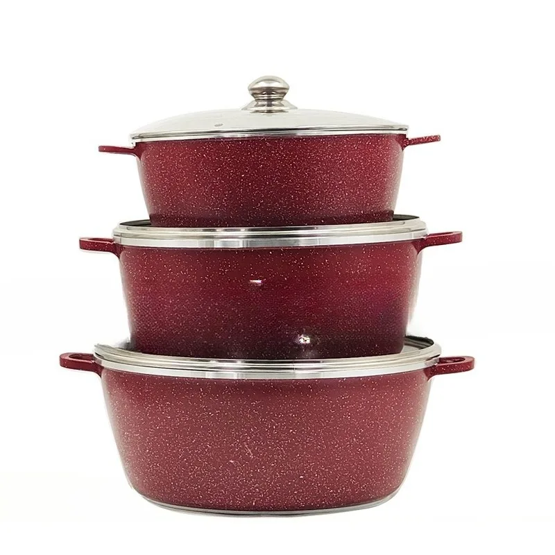 

Aluminum alloy set pot soup pot set non-stick Maifanshi pot