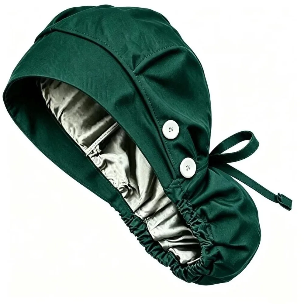 Extra Large Scrub Cap Satin Lining Oversized Ponytail Holder Cap Comfortable Elastic Matte Fabric Surgical Hat