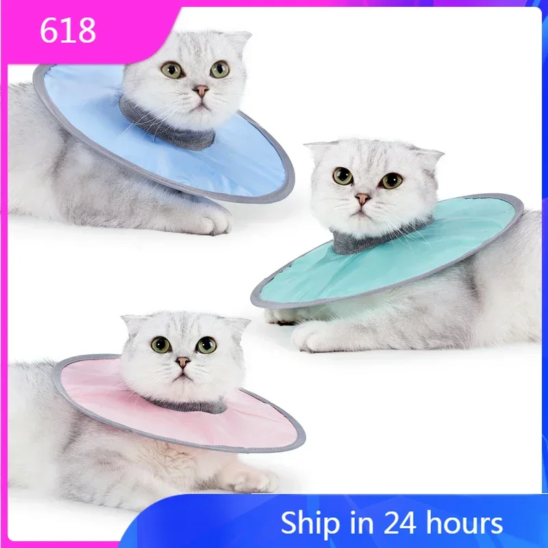 

Pet Cat Protective Collar Neck Recovery Cone Collar for Anti-Bite Lick Reusable Cat Dogs Health Medical Circle for Pet Supplies