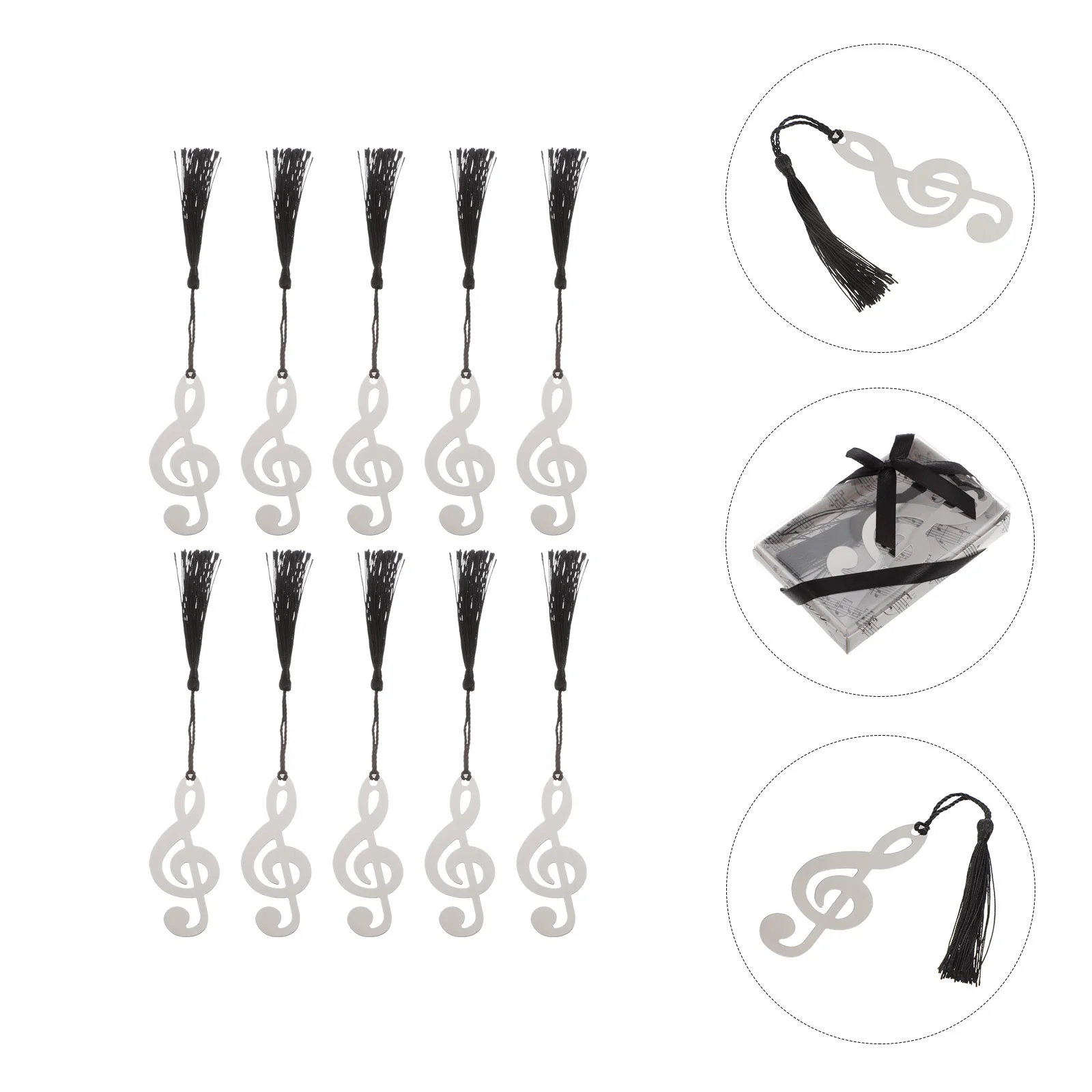10pcs Creative Metal Bookmark Creative Music Note Bookmark Delicate Bookmark Music Note Metal Bookmark