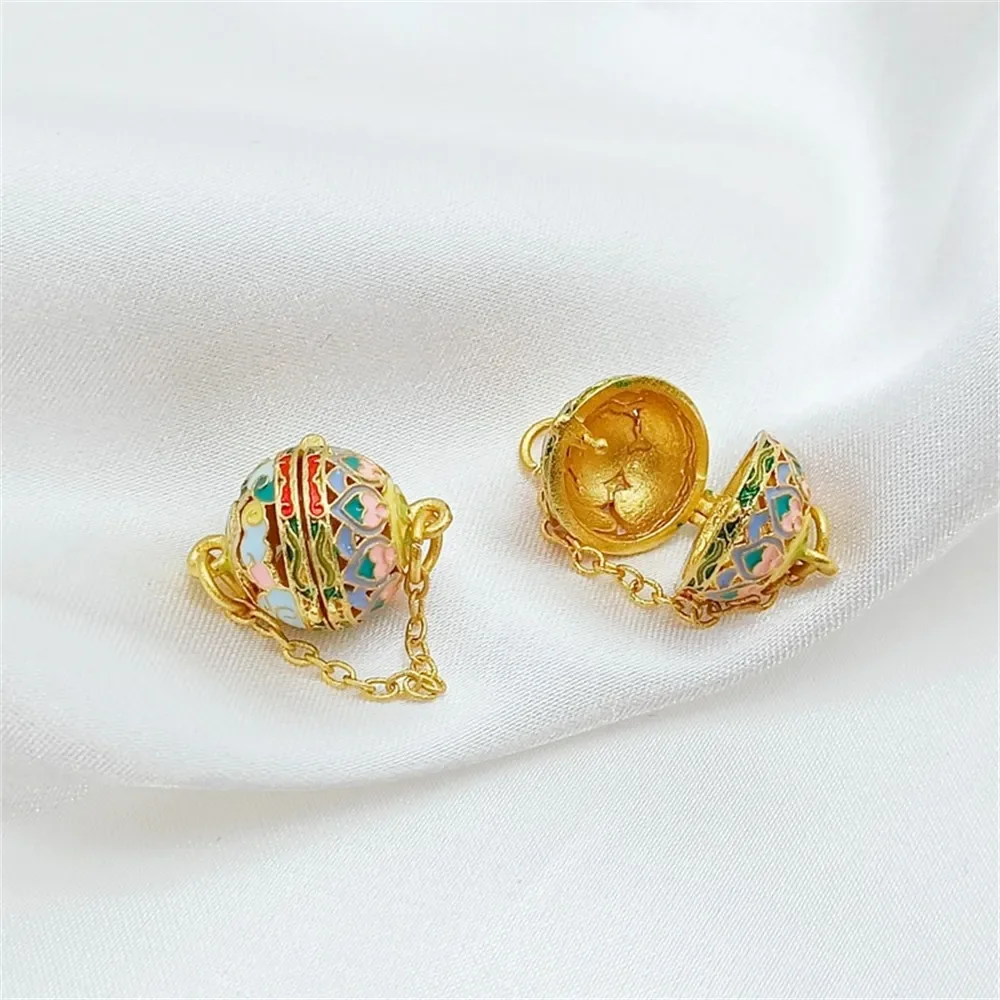 قلادة كيس بسبعة ألوان من الذهب الرملي عيار 18 قيراط، قلادة مصنوعة يدويًا، إكسسوار قلادة قابل للفتح #5