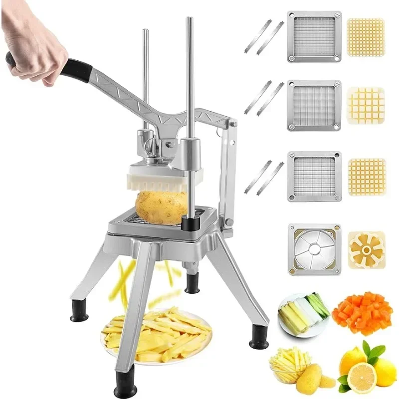 Commercial Vegetable Chopper 4 Replacement Blades,Stainless Steel French Fry Cutter Potato Fruit Slicer for Restaurants/Kitchen