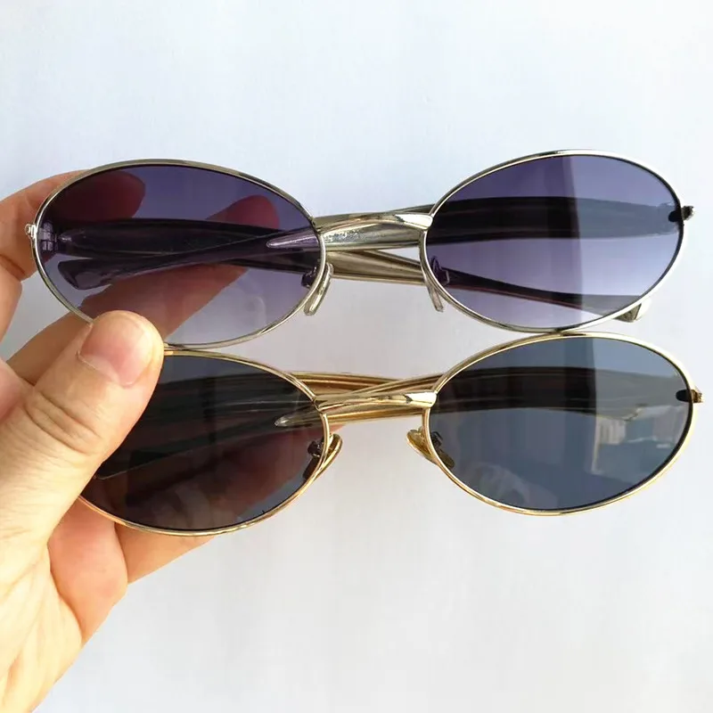 

NEW Sunglasses Personality Unisex Sun Glasses Anti-UV Spectacles Oval Eyeglasses Samll Frame Alloy Ornamental 4 Colors