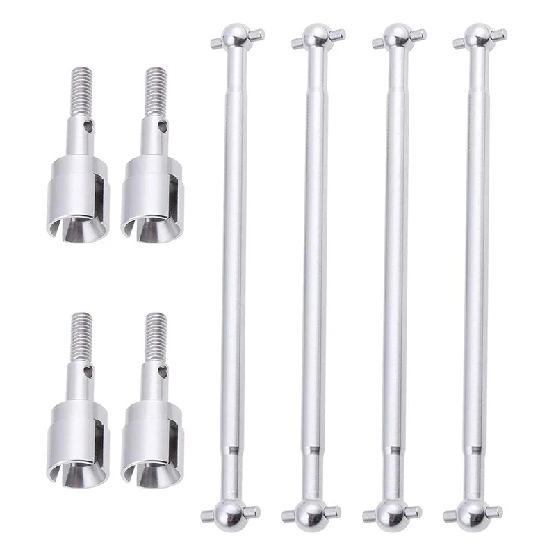 08029 Dogbones 89.5mm & Stub Wheel Axle 02033 Drive Shaft for 1/10 Redcat HSP Exceed RC Car Truck Replacement Silver