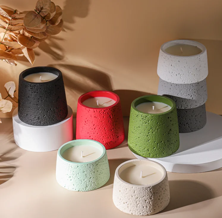 

KMY937BUZP Креативная цементная чашка для свечей, контейнер для свечей, чашка для ароматерапии, романтический аромат