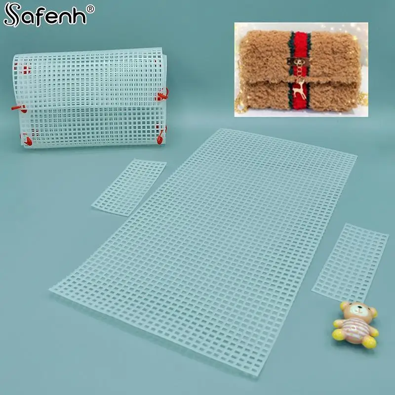 1set New Auxiliary Weaving Plastic Mesh Kit DIY Bag Accessories Weaving Helper White Net Cover for Plastic Handbag Bag Handmade