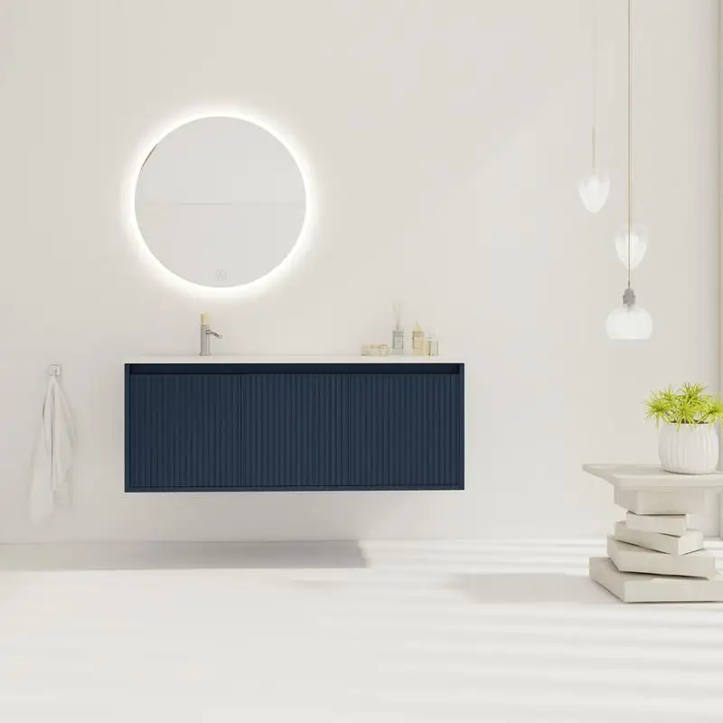 

48" Floating Vanity with Drop-Shaped Resin Sink - Modern Bath Furniture for Stylish Spaces