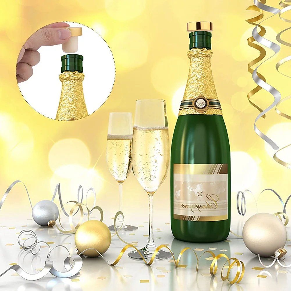 N96R 30Pcs Champagne Rubber Bottle Cap Cover Wine Stopper Kitchen Bar Supplies T-Shape Bottle Sealing Plug Bar Beer Cork