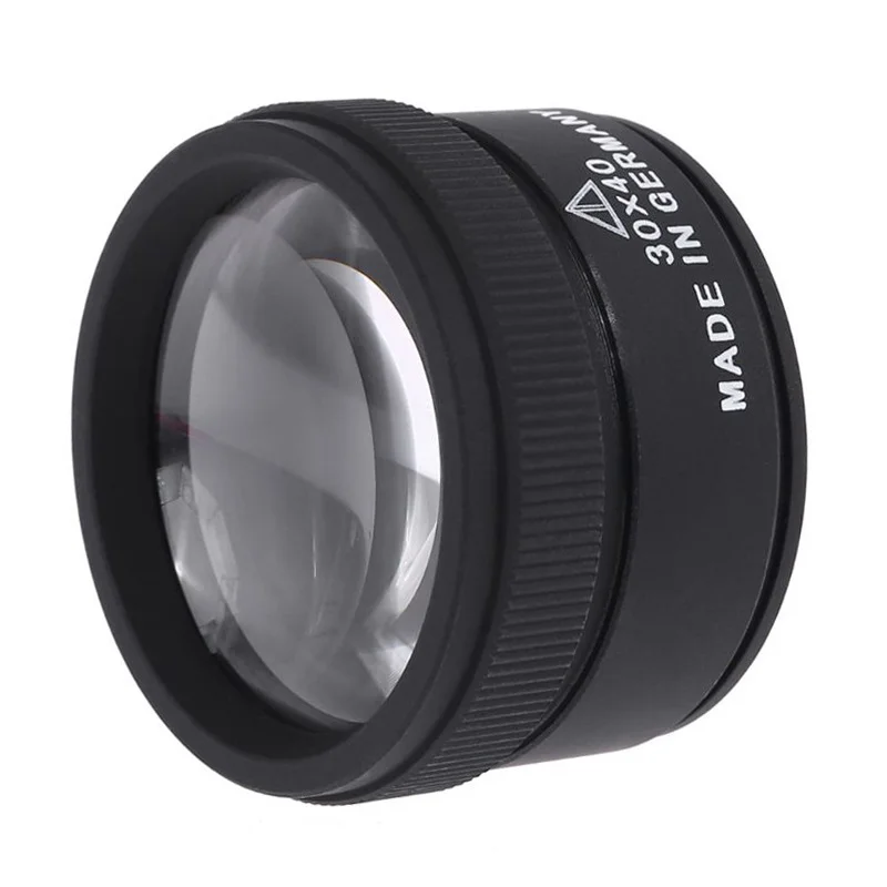 30X Pocket Magnifying Glass Metal Magnifier Optics Loupes Mini Jewelry Loop Magnifier 36mm Or 40mm Lens for Jeweler Stamps Maps